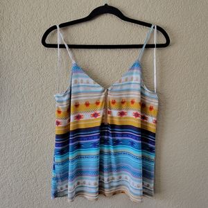 Forever 21, Small, Aztec Print, Zip Front Tank